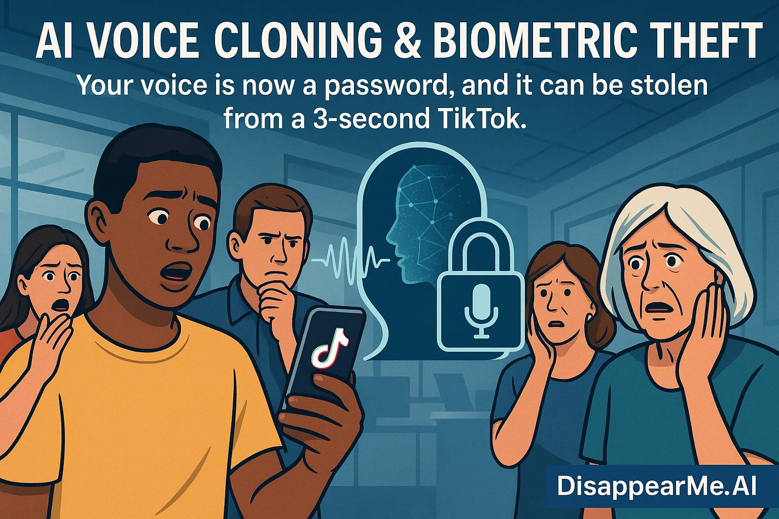 AI voice cloning technology and biometric identity protection