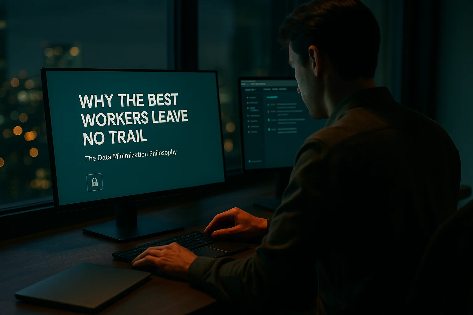 Employee focused on meaningful work without surveillance tracking