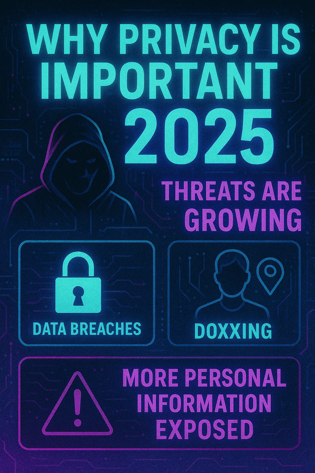 Digital privacy protection concept with encrypted data and secure networks