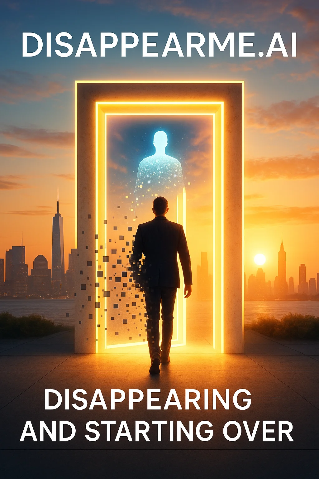 Executive planning complete disappearance and fresh start using strategic identity reset protocols and financial restructuring tools