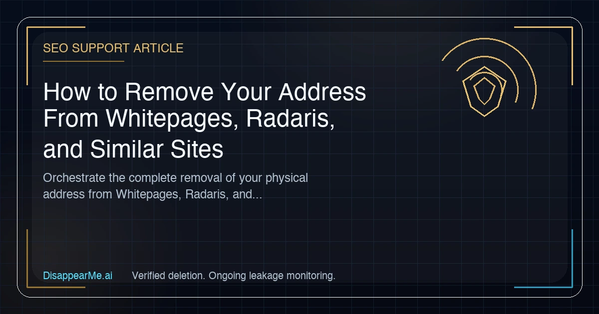 Diagram illustrating the data broker eradication lifecycle for Whitepages and Radaris.