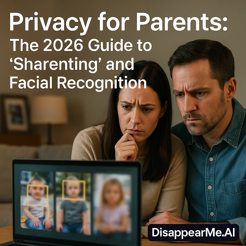 Parent protecting child's digital privacy and removing photos from internet