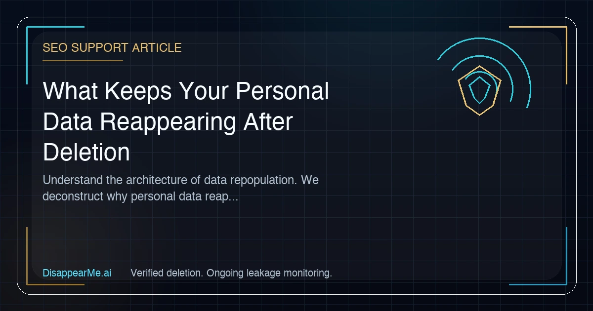 Diagram illustrating the recursive network of data brokers repopulating personal information after automated deletion attempts.